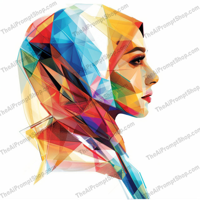 Vibrant Geometric Portrait AI MidJourney Image Prompt, 8807 Character Art, midjourney, vibrant, geometric, portrait, colorful, polygonal, artwork, modern, contemporary, visual, polygon, dynamic, striking, contrast, timeless, vivid, design, style, creative, abstract, composition, Midjourney, Ai, Ai Image Prompt, Image Prompt, Prompt