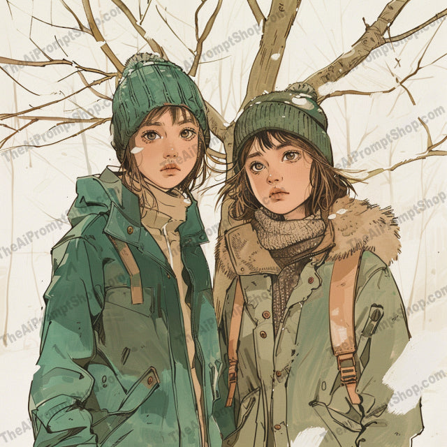AI MidJourney Image Prompt, Youthful Ambitions, 4942Astral aspirations, chat gpt, chat gpt prompts, chatgpt, chatgpt prompts, Coming of age, Friendship bonds, midjourney, Seasonal transitions, Shared curiosities, Skateboard escapades, Storybook Illustrations, Twin encounters, Urban adventures, Wanderlust duo, Wintery exploration