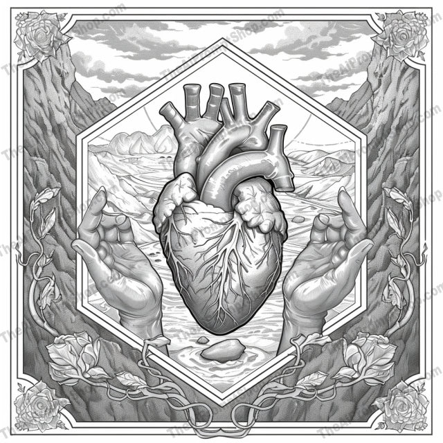 Ethereal Illustrations AI MidJourney Image Prompt, 8446Ai, Ai Image Prompt, anatomical heart, artistic, black and white, cosmic, cosmos, creative, design, detailed, dreamlike, ethereal, Fantasy, hands, illustration, Image Prompt, imaginative, intricate, midjourney, mystical, nature, Prompt, spiritual, surrealism, symbolism
