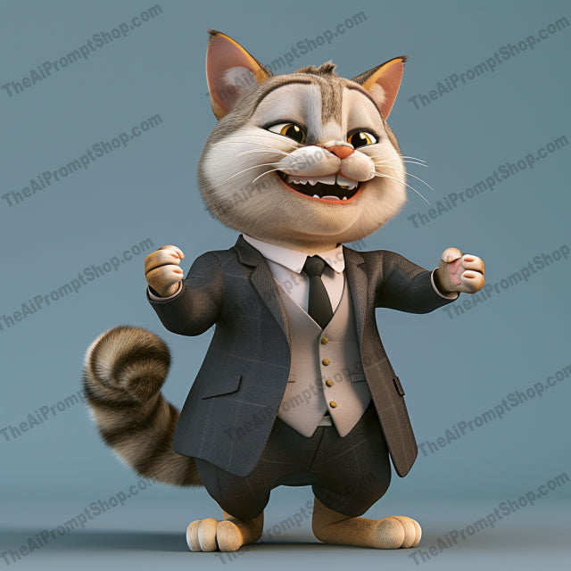 Anthropomorphic Animals in Suits AI MidJourney Image Prompt, 9017 Animals, midjourney, anthropomorphic, animals, suits, business attire, professional, creative, whimsical, bear, cat, rabbit, fox, character design, stylized, 3D, animation, cartoon, dressed up, fashion, unique, artistic, charming, Midjourney, Ai, Ai Image Prompt, Image Prompt, Prompt