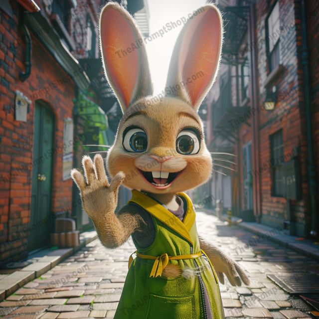 Charming Cartoon Animal Characters AI MidJourney Image Prompt, 9427 Animation & Cartoons, midjourney, cartoon, animals, urban, alleyway, fox, dog, rabbit, character design, animation, vibrant, children, playful, friendly, expressive, detailed, background, street, kids, digital art, fantasy, Midjourney, Ai, Ai Image Prompt, Image Prompt, Prompt