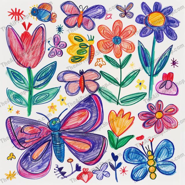 Colorful Crayon Art AI MidJourney Image Prompt, 9398 Animals, midjourney, crayon art, hand-drawn, colorful, birds, flowers, butterflies, dinosaurs, vehicles, whimsical, playful, cheerful, imaginative, children, artwork, creative, bright, fun, doodle, sketch, elementary, Midjourney, Ai, Ai Image Prompt, Image Prompt, Prompt