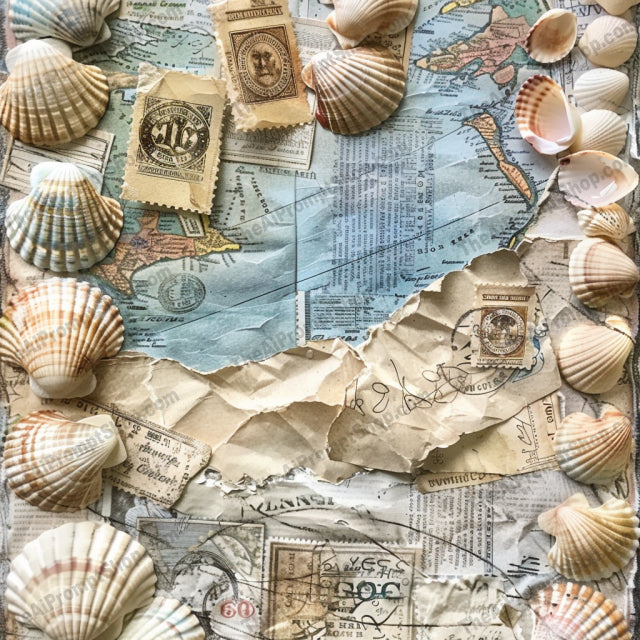 Vintage Collage Art AI MidJourney Image Prompt, 9667 Florals, midjourney, vintage, collage, art, clock, bicycle, seashells, maps, flowers, teapot, nostalgia, eclectic, rustic, antiquated, old-fashioned, charm, timeworn, artwork, mixed media, creative, decoration, Midjourney, Ai, Ai Image Prompt, Image Prompt, Prompt