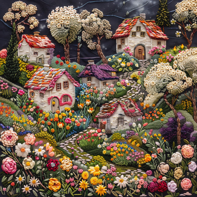 Whimsical Landscape Embroidery AI MidJourney Image Prompt, 9568 Fantasy, midjourney, whimsical, landscape, embroidery, fantasy, colorful, stitching, nature, magic, detailed, vibrant, imaginative, artwork, creative, handmade, decor, fantasyland, textile art, unique, captivating, art, Midjourney, Ai, Ai Image Prompt, Image Prompt, Prompt