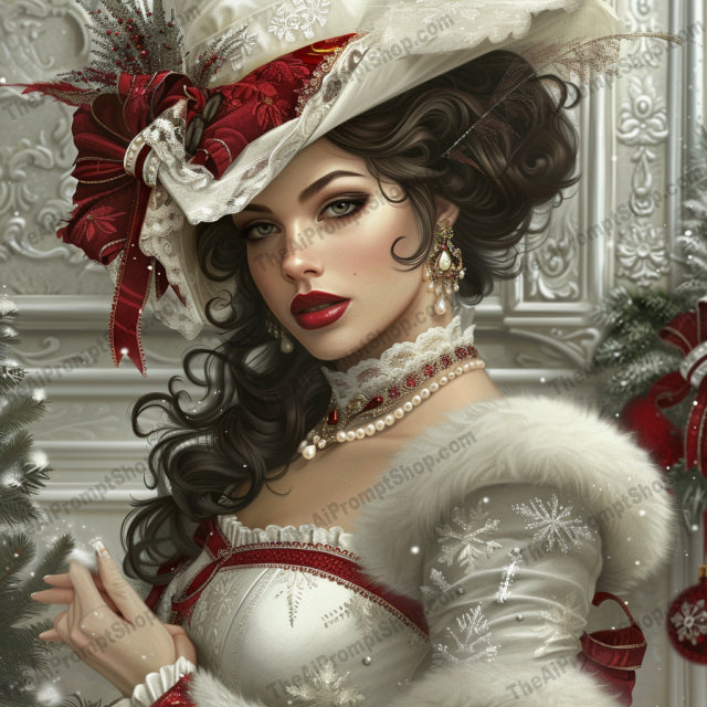 Victorian Holiday Fashion AI MidJourney Image Prompt, 9050 Portraits & People, midjourney, Victorian fashion, holiday fashion, vintage clothing, festive attire, elegant wear, historical fashion, winter clothing, detailed accessories, luxurious attire, antique style, period costume, holiday season, winter season, festive decor, elegant design, intricate accessories, classic fashion, timeless fashion, vintage elegance, holiday charm, Midjourney, Ai, Ai Image Prompt, Image Prompt, Prompt
