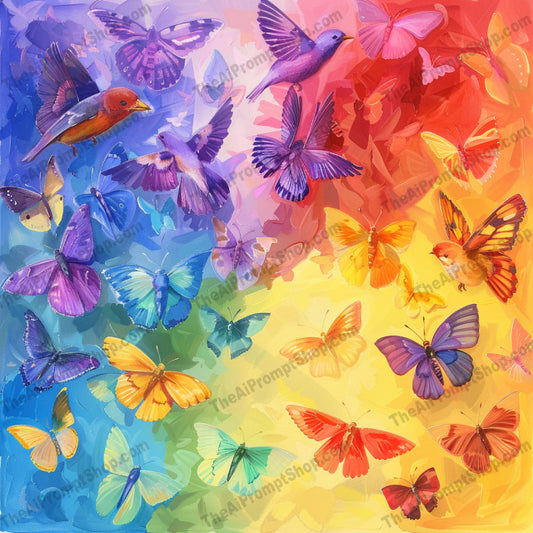Vibrant Nature Art AI MidJourney Image Prompt, 8399Ai, Ai Image Prompt, art, beauty, bright, butterflies, colorful, coral, detailed, flora, Florals, flowers, illustration, Image Prompt, landscape, marine life, midjourney, nature, painting, Prompt, realistic, texture, vibrant, vivid, whimsical, wildlife
