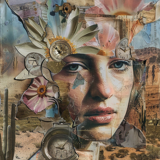 Mixed Media Collage Art AI MidJourney Image Prompt, 9352 Fantasy, midjourney, mixed media, collage, nature, wildlife, urban, art, textures, colors, visual composition, peacock, butterfly, mountains, cityscape, artistic, creative, vibrant, eye-catching, harmonious, unique, engaging, visual art, Midjourney, Ai, Ai Image Prompt, Image Prompt, Prompt