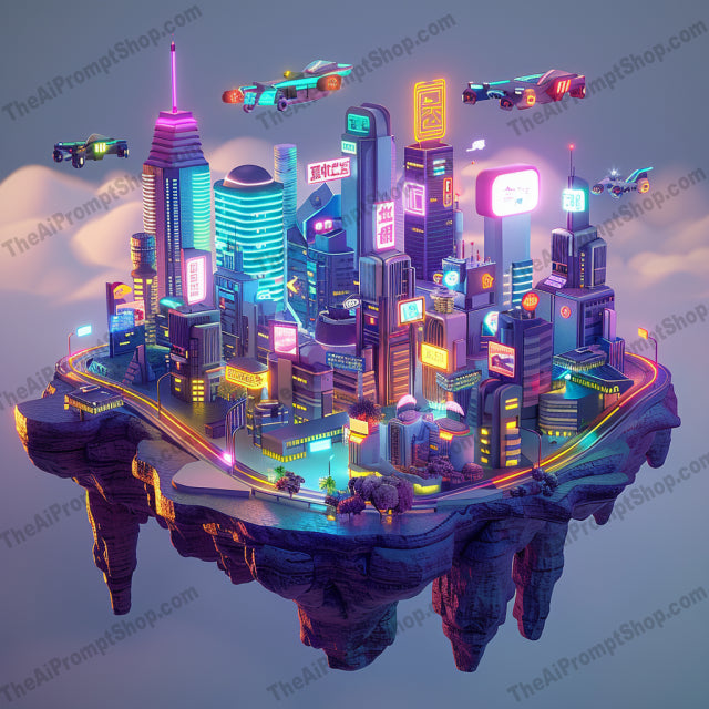 Floating Islands AI MidJourney Image Prompt, 9574 Fantasy, midjourney, floating island, fantasy art, vibrant flora, futuristic cityscape, enchanted castle, tropical paradise, imaginative landscape, 3D illustration, digital art, surreal scenery, magical world, island in the sky, colorful artwork, dreamlike environment, whimsical design, creative composition, aerial view, fantasy city, lush greenery, aquatic life, Midjourney, Ai, Ai Image Prompt, Image Prompt, Prompt