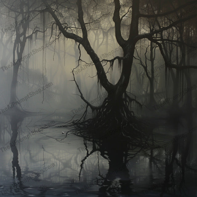 Dark and Atmospheric Landscapes AI MidJourney Image Prompt, 9501 Scary & Horror, midjourney, dark, atmospheric, landscape, eerie, forest, foggy, mountains, desolate, coastline, abandoned, graveyard, mysterious, melancholy, haunting, chilling, spooky, dismal, gloomy, moody, dramatic, Midjourney, Ai, Ai Image Prompt, Image Prompt, Prompt