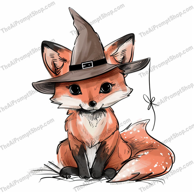Cute Animals in Witch Hats AI MidJourney Image Prompt, 8994 Animals, midjourney, cute animals, witch hats, whimsical, illustrations, fox, black cat, raccoon, magical creatures, adorable, playful, charming, vibrant colors, fantasy, cartoon, stylized, animal art, character design, enchanted, fantastical, artwork, creative, Midjourney, Ai, Ai Image Prompt, Image Prompt, Prompt