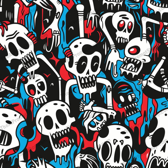Vibrant Cartoon Style Art AI MidJourney Image Prompt, 8220art, bold, cartoon, characters, colorful, contemporary, creatures, decor, design, energetic, expressive, funmidjourney, modern art, playful, quirky, robots, skeletons, vibrant, whimsical, witches