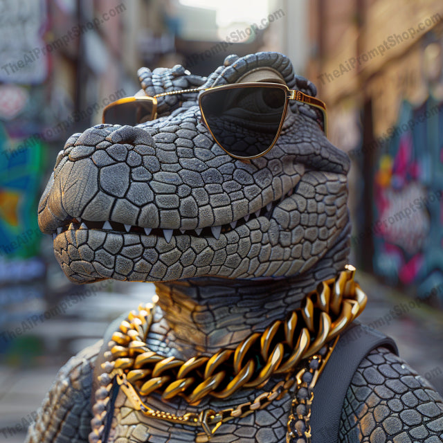 Funky Animal Characters in Urban Style AI MidJourney Image Prompt, 8428Ai, Ai Image Prompt, animal character, Animals, anthropomorphic, artistic depiction, colorful background, cool character, creative art, fantasy art, fantasy character, fashionable animal, funky animal, hip hop style, Image Prompt, midjourney, modern clothing, modern fantasy, Prompt, street fashion, stylized image, trendsetting, unique design, urban art, urban style, vibrant setting