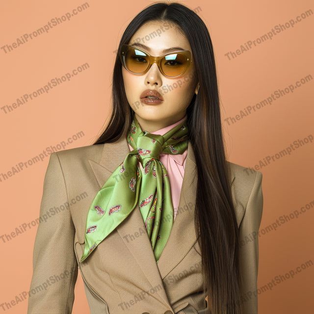 Stylish Scarf Fashion AI MidJourney Image Prompt, 9355 Fashion & Accessories, midjourney, fashion, scarf, style, elegance, sophistication, modern, timeless, accessory, trend, outfit, chic, classy, glamorous, vintage, bold colors, patterns, fashionista, wearable art, luxury, feminine, Midjourney, Ai, Ai Image Prompt, Image Prompt, Prompt