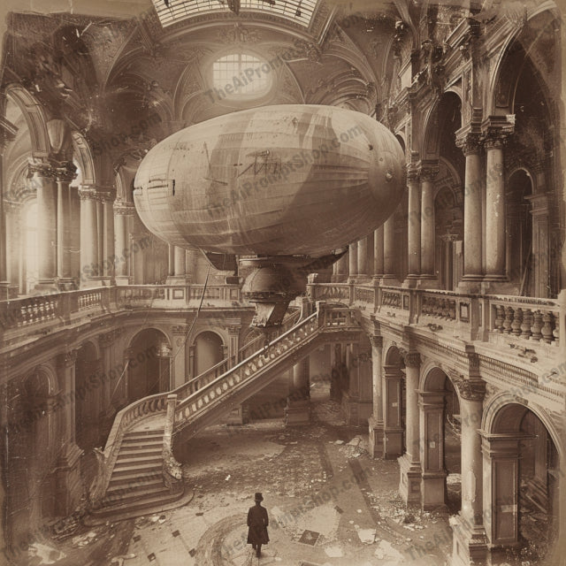 Haunting Vintage Scene AI MidJourney Image Prompt, 8150antique, artistic, atmospheric, classic, dramatic, eerie, haunting, historical adventure, midjourney, moody, nostalgia, old-world charm, photography, retro, scenic, sepia, steampunk, timeless, vintage