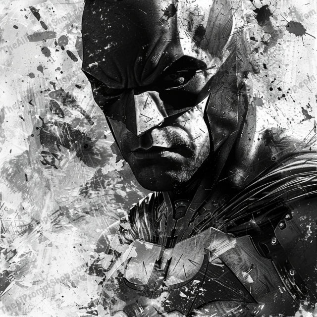 Dynamic Superheroes Art AI MidJourney Image Prompt, 8922 Animation & Cartoons, midjourney, superheroes, black and white, digital art, dynamic, powerful, iconic, intense, monochromatic, ink splatter, strength, determination, gritty, action-packed, visual, batman, spiderman, ironman, heroic, vivid, bold, Midjourney, Ai, Ai Image Prompt, Image Prompt, Prompt