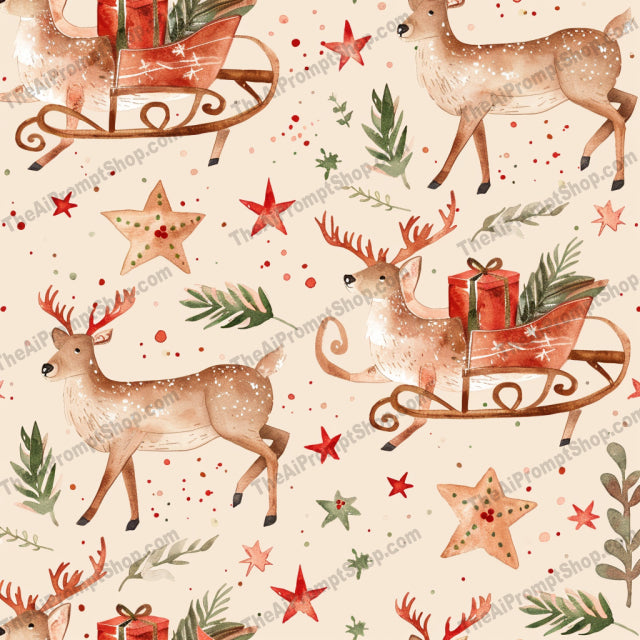 Festive Christmas Magic AI MidJourney Image Prompt, 8395Ai, Ai Image Prompt, cards, charming, cheerful, Christmas, Christmas tree, decor, decorations, festive, holiday, Holidays, illustration, Image Prompt, joy, midjourney, projects, Prompt, reindeer, season, seasonal, snowman, stockings, watercolor, whimsical, winter