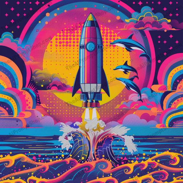 Psychedelic Dreamscape AI MidJourney Image Prompt, 8155abstract, art, bicycle, bold, colorful, creative, dreamscape, fantasy, guitar, imaginative, midjourney, modern, neon, patterns, psychedelic, rocket, sunglasses, surreal, swirls, trippy, vibrant, visual