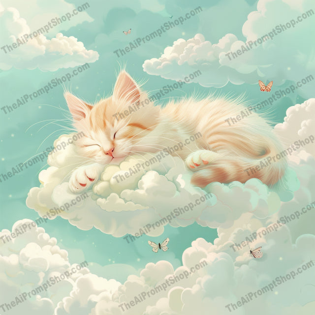 Sleeping Animals on Clouds AI MidJourney Image Prompt, 9646 Animals, midjourney, sleeping animals, cloud, pastel, dreamy, whimsical, adorable, baby animals, elephant, fox, kitten, puppy, serene, fluffy clouds, cute illustration, peaceful, fantasy, soft colors, nursery decor, relaxing, gentle, Midjourney, Ai, Ai Image Prompt, Image Prompt, Prompt