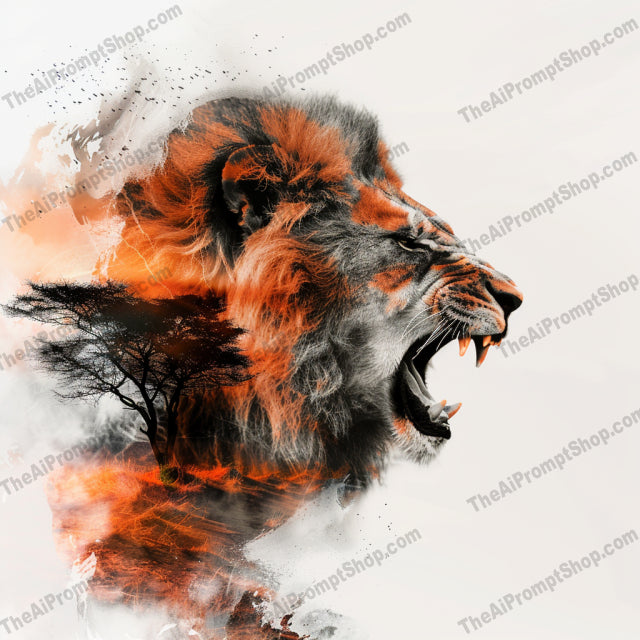 Creative Wildlife Art AI MidJourney Image Prompt, 8421Ai, Ai Image Prompt, animal, Animals, art, artistic, canvas, cheetah, creative, decoration, double exposure, elephant, gift, giraffe, habitat, homedécor, Image Prompt, lion, majestic, midjourney, nature, print, Prompt, savannah, watercolor, wildlife