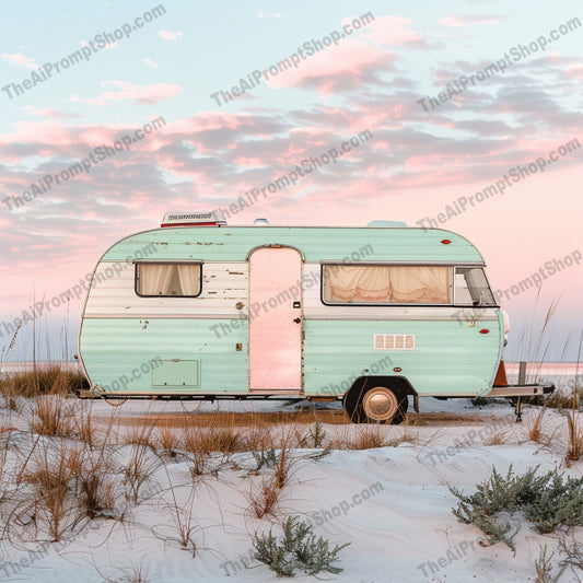 Vintage Travel and Adventure AI MidJourney Image Prompt, 9200 Animation & Cartoons, midjourney, vintage, travel, retro, caravan, rowboat, motorcycle, bicycle, beach, landscape, serene, pastel, nostalgic, wanderlust, tranquility, adventure, sunset, coastal, bohemian, dreamy, picturesque, Midjourney, Ai, Ai Image Prompt, Image Prompt, Prompt
