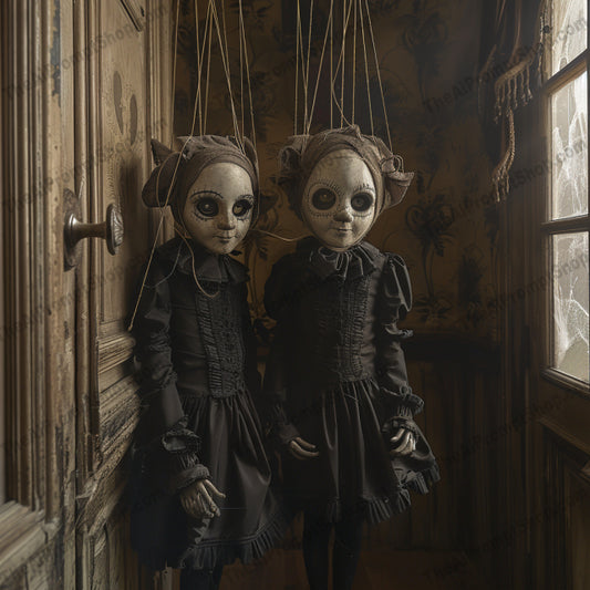 AI MidJourney Image Prompt, Eerie Dollhouse, 4853Abandoned atmosphere, Antique aesthetics, chat gpt, chat gpt prompts, chatgpt, chatgpt prompts, Creepy dolls, Dilapidated elegance, Eerie ambiance, Forgotten playthings, Gothic storytelling, Grunge textures, Haunting portraits, Historic nostalgia, Macabre art, midjourney, Mysterious figures, Scary, Sinister twins, Surreal photography, Time-worn textures, Victorian horror