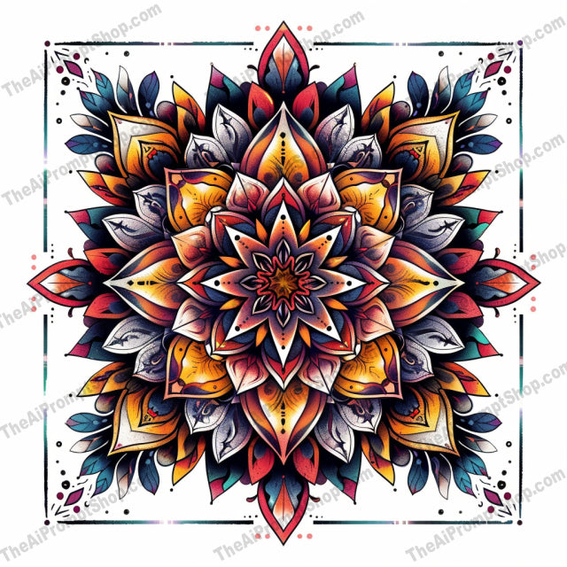 Vibrant Artistic Design AI MidJourney Image Prompt, 8166abstract art, artistic, butterfly, colorful, creative, decorative design, detailed, dragonfly, dynamic, energetic, eye-catching, intricate, mandala, midjourney, modern, nature, phoenix, statement piece, vibrant, visual