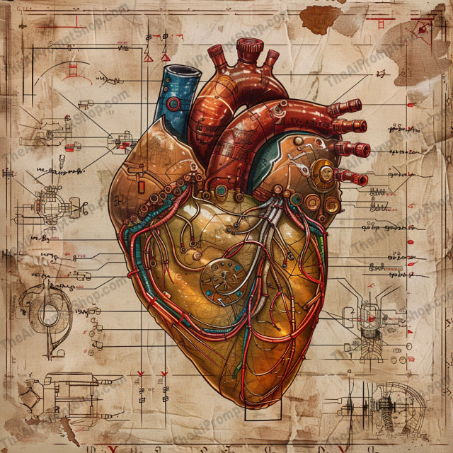 Steampunk Biomechanical Designs AI MidJourney Image Prompt, 8458Ai, Ai Image Prompt, anatomy, art, biomechanical, blueprint, design, drawing, engineering, Futuristic, gears, goggles, heart, Image Prompt, intricate, mechanical, midjourney, Prompt, prosthetic, robot, sci-fi, skeleton, steampunk, technology, vintage