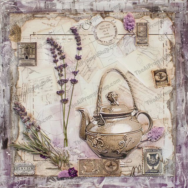 Vintage Collage Art AI MidJourney Image Prompt, 9667 Florals, midjourney, vintage, collage, art, clock, bicycle, seashells, maps, flowers, teapot, nostalgia, eclectic, rustic, antiquated, old-fashioned, charm, timeworn, artwork, mixed media, creative, decoration, Midjourney, Ai, Ai Image Prompt, Image Prompt, Prompt