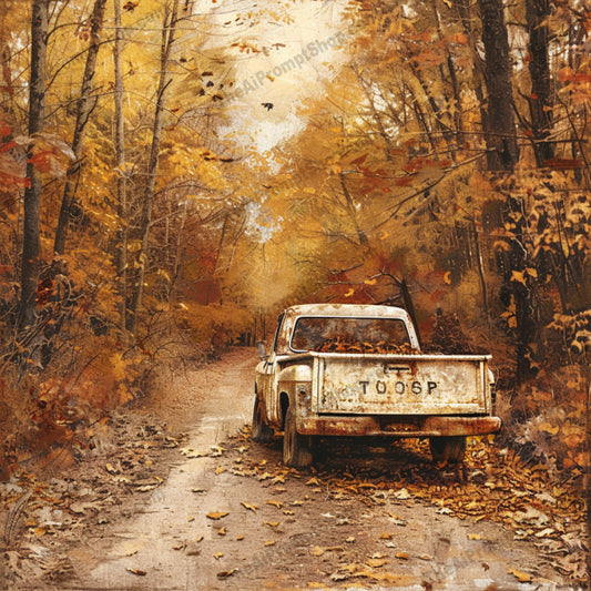 Rustic Autumn Scenes AI MidJourney Image Prompt, 8757 Landscapes & Paintings, midjourney, rustic, autumn, fall, vintage car, rowboat, lake, train, forest, bicycle, pumpkins, scenic, painting, warm tones, serene, picturesque, nature, landscape, retro, seasonal, classic, Midjourney, Ai, Ai Image Prompt, Image Prompt, Prompt