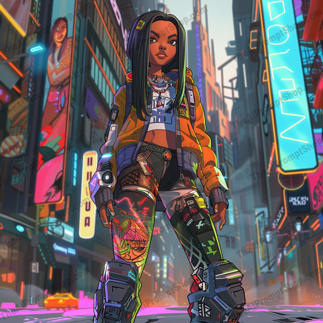 Futuristic Urban Fashion AI MidJourney Image Prompt, 9496 Anime, midjourney, futuristic, urban fashion, digital art, cyberpunk, neon lights, detailed clothing, high-tech, urban environment, cityscape, edgy, bold, vivid, neon streets, character design, fashion illustration, digital illustration, techwear, cyber aesthetics, streetwear, high fashion, modern art, Midjourney, Ai, Ai Image Prompt, Image Prompt, Prompt