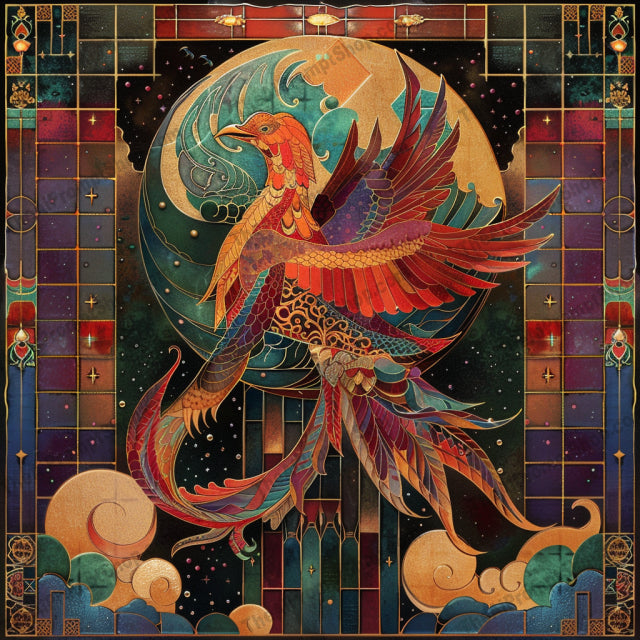 Stained Glass Style Mythical Creatures AI MidJourney Image Prompt, 9520 Fantasy, midjourney, stained glass, mythical creatures, butterfly, dragonfly, phoenix, vibrant colors, intricate designs, magical, fantasy art, decorative art, mythical, ethereal, detailed, artistic, whimsical, enchanting, beautiful designs, mystical beings, fantasy creatures, visual art, Midjourney, Ai, Ai Image Prompt, Image Prompt, Prompt
