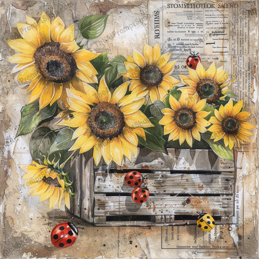 Vintage Floral Artwork AI MidJourney Image Prompt, 8239antique, botanical, butterflies, decor, delicate, dragonflies, elegant, hand-painted, illustrationmidjourney, ladybugs, lavender, nature, pastel colors, poppies, roses, rustic, sunflowers, vintage floral artwork