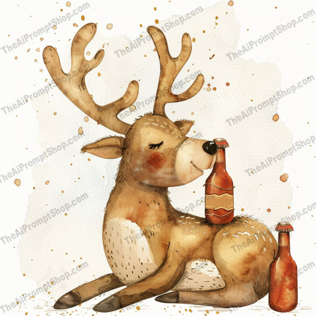 Cute Animals with Bottled Drinks AI MidJourney Image Prompt, 9480 Animals, midjourney, cute animals, bottle drinks, watercolor, illustration, whimsical, charming, rabbit, kitten, reindeer, penguin, light-hearted, endearing, playful, fun, art, decorative, animal art, painting, drink theme, adorable, Midjourney, Ai, Ai Image Prompt, Image Prompt, Prompt