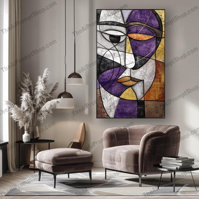 Modern Abstract Art Portrait AI MidJourney Image Prompt, 8337abstract portrait, Ai, Ai Image Prompt, art piece, artistic expression, bold lines, colorful art, contemporary artwork, creative design, decorative art, dynamic forms, expressive faces, geometric shapes, home interior, Image Prompt, living room art, midjourney, modern art, modern decor, Portraits & People, Prompt, stylized art, unique artwork, vibrant colors, visual art, wall decor