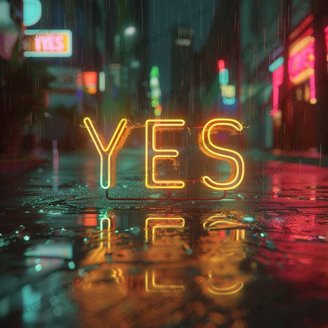 Neon Light Typography AI MidJourney Image Prompt, 9644 Futuristic, midjourney, neon, typography, neon lights, rainy night, cinematic, urban, reflective surface, words, glowing text, night scene, vibrant colors, modern art, street lights, aesthetic, cityscape, wet ground, reflection, artistic, visual art, creative, Midjourney, Ai, Ai Image Prompt, Image Prompt, Prompt