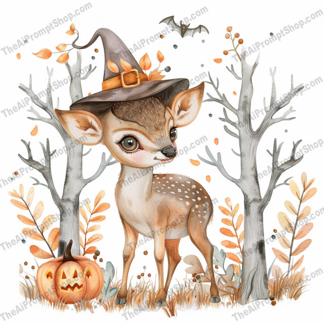 Cute Woodland Animals in Witch Hats AI MidJourney Image Prompt, 8995 Animals, midjourney, woodland animals, witch hats, autumn, pumpkins, cute animals, fall season, forest creatures, magical, whimsical, illustration, bunny, deer, mouse, squirrel, witchy, festive, Halloween, animal art, adorable, fantasy, Midjourney, Ai, Ai Image Prompt, Image Prompt, Prompt