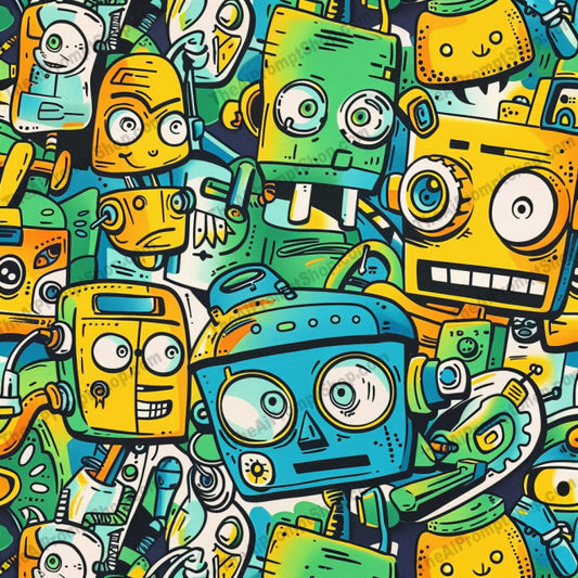 Vibrant Cartoon Style Art AI MidJourney Image Prompt, 8220art, bold, cartoon, characters, colorful, contemporary, creatures, decor, design, energetic, expressive, funmidjourney, modern art, playful, quirky, robots, skeletons, vibrant, whimsical, witches