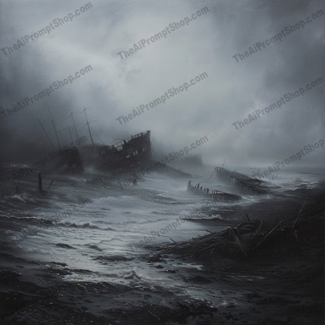 Dark and Atmospheric Landscapes AI MidJourney Image Prompt, 9501 Scary & Horror, midjourney, dark, atmospheric, landscape, eerie, forest, foggy, mountains, desolate, coastline, abandoned, graveyard, mysterious, melancholy, haunting, chilling, spooky, dismal, gloomy, moody, dramatic, Midjourney, Ai, Ai Image Prompt, Image Prompt, Prompt