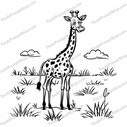 African Safari Animals AI MidJourney Image Prompt, 8738 Animals, midjourney, African animals, safari illustration, whimsical animals, cartoon giraffe, hippo drawing, lion cub art, zebra illustration, wildlife art, black and white, line art, kids illustration, animal characters, adorable animals, illustrated animals, safari art, cute animals, funny animals, children's art, safari animals black and white, animal cartoon, Midjourney, Ai, Ai Image Prompt, Image Prompt, Prompt