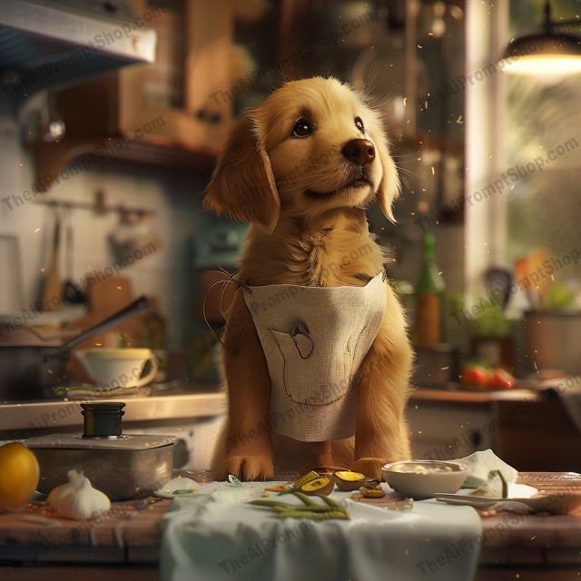 Adorable Dogs in the Kitchen AI MidJourney Image Prompt, 9106 Animals, midjourney, dogs, adorable, kitchen, aprons, cozy, well-lit, charming, whimsical, humor, decorations, social media, print, puppies, cooking, food, animals, cute, indoor, canine, pets, backgrounds, Midjourney, Ai, Ai Image Prompt, Image Prompt, Prompt