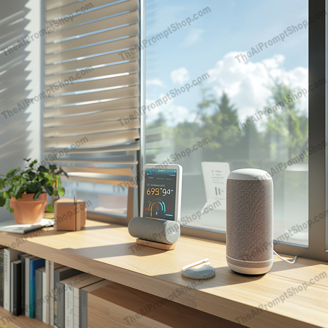 Modern Interior Technology AI MidJourney Image Prompt, 9009 Mockups - Interior Design, midjourney, modern, interior, technology, minimalistic, living space, organized, sleek, tech gadgets, ambiance, design, home, decoration, technology setup, modern living, home office, entertainment, devices, smart home, clean design, sunlight, Midjourney, Ai, Ai Image Prompt, Image Prompt, Prompt
