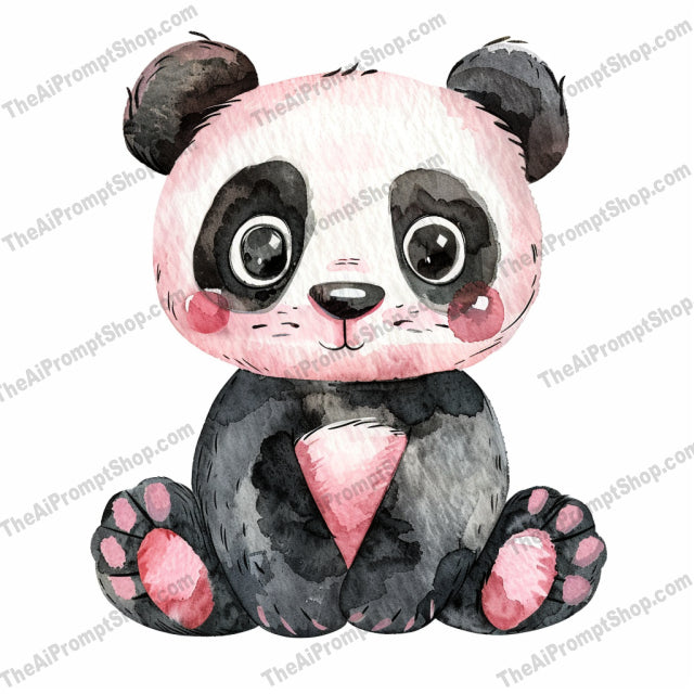Adorable Watercolor Baby Animals AI MidJourney Image Prompt, 8438adorable, Ai, Ai Image Prompt, animal lovers, Animals, art, baby animals, cartoon style, child friendly, cute, gentle, giraffe, illustration, Image Prompt, kids decor, koala, lion, midjourney, nursery, panda, playful, Prompt, soft colors, sweet, watercolor, whimsical