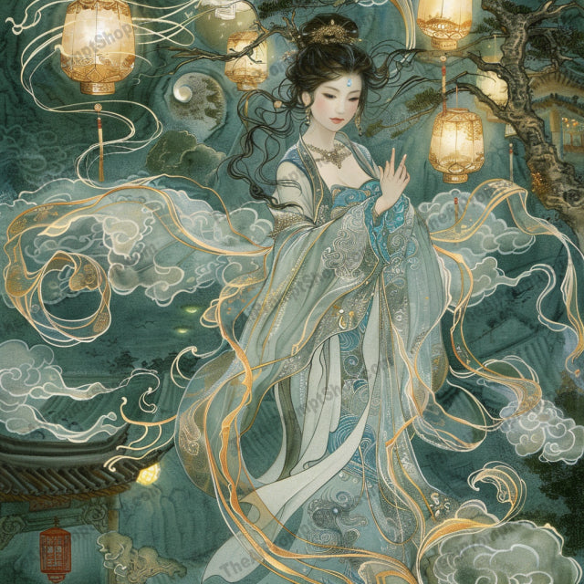 Serene Elegance AI MidJourney Image Prompt, 8795 Animals, midjourney, serene, elegance, ancient world, ethereal, delicate brushwork, vibrant colors, intricate details, mesmerizing, tranquil, soft robes, floral surroundings, wildlife, peaceful, beautiful, artistic, fantasy, historical, graceful, dreamy, mystical, Midjourney, Ai, Ai Image Prompt, Image Prompt, Prompt