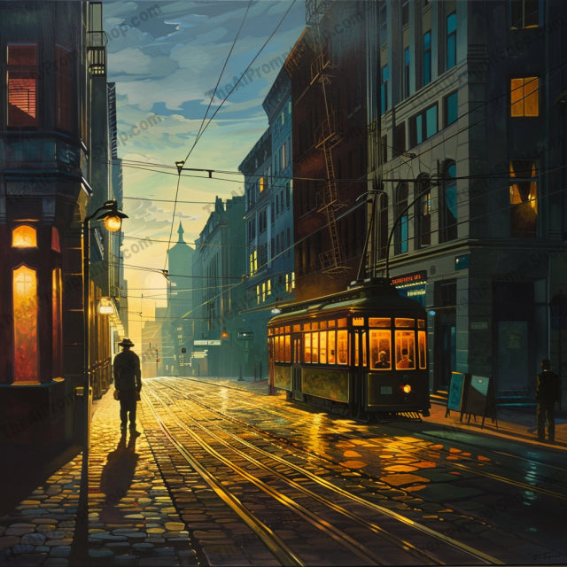 Urban Evening Scenes AI MidJourney Image Prompt, 8911 Landscapes & Paintings, midjourney, urban, city, evening, dusk, night, street, cobblestone, lighting, glow, silhouettes, cityscape, romantic, dreamy, magical, windows, buildings, lamp posts, sidewalk, solitude, quiet, tranquility, artistic, painting, Midjourney, Ai, Ai Image Prompt, Image Prompt, Prompt