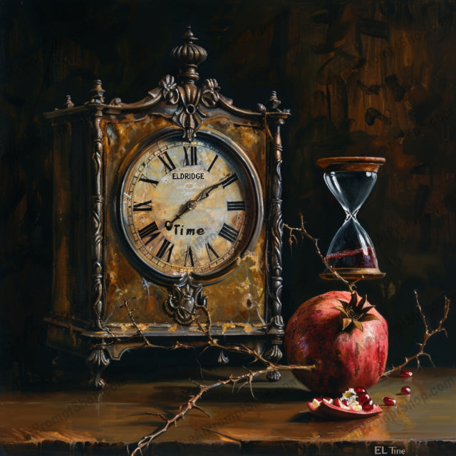 Vintage Still Life with Mysterious Objects AI MidJourney Image Prompt, 9669 Fantasy, midjourney, vintage, still life, mysterious, clock, teapot, crow, botanicals, dark, moody, artistic, intriguing, timeless, classic, old-fashioned, antique, fruits, branches, reflection, secrets, hourglass, butterfly, Midjourney, Ai, Ai Image Prompt, Image Prompt, Prompt