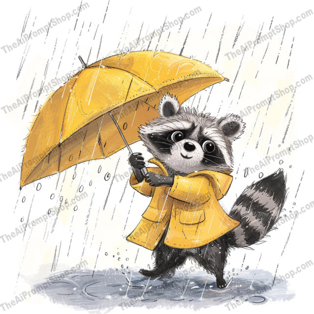Cute Animals in Rain AI MidJourney Image Prompt, 8858 Animals, midjourney, cute animals, rainy day, umbrellas, raincoats, adorable animals, whimsical art, children's illustration, animal characters, weather theme, illustrated animals, soft colors, storybook art, watercolor style, illustration, kids art, cute illustration, charming animals, animal friends, rainy weather, digital art, Midjourney, Ai, Ai Image Prompt, Image Prompt, Prompt