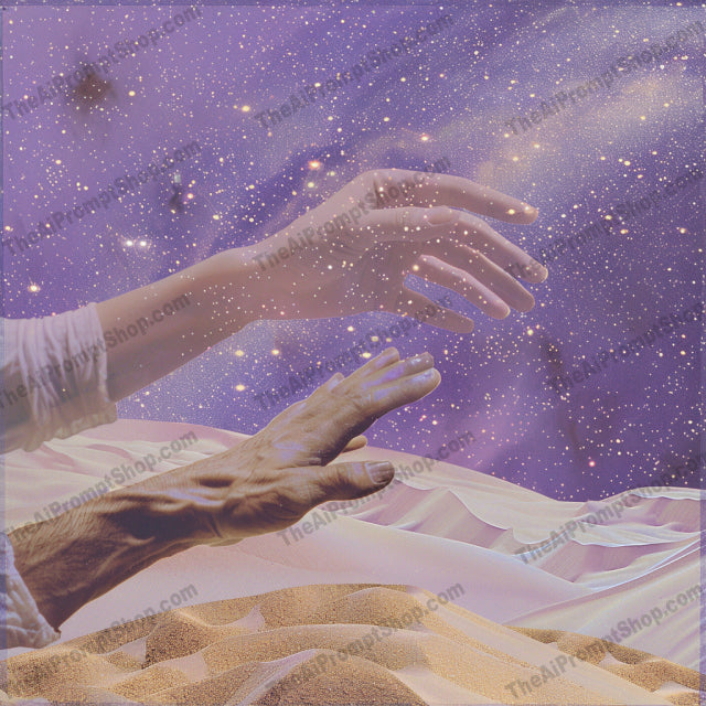 Dreamy Artistic Collage AI MidJourney Image Prompt, 8224abstractmidjourney, artistic, cityscape, clocks, creative, dreamlike, dreamy, ethereal, fantastical, floating books, forest, hands, imagery, imaginative, scenic, sea, serene, surrealism, visuals, whimsy