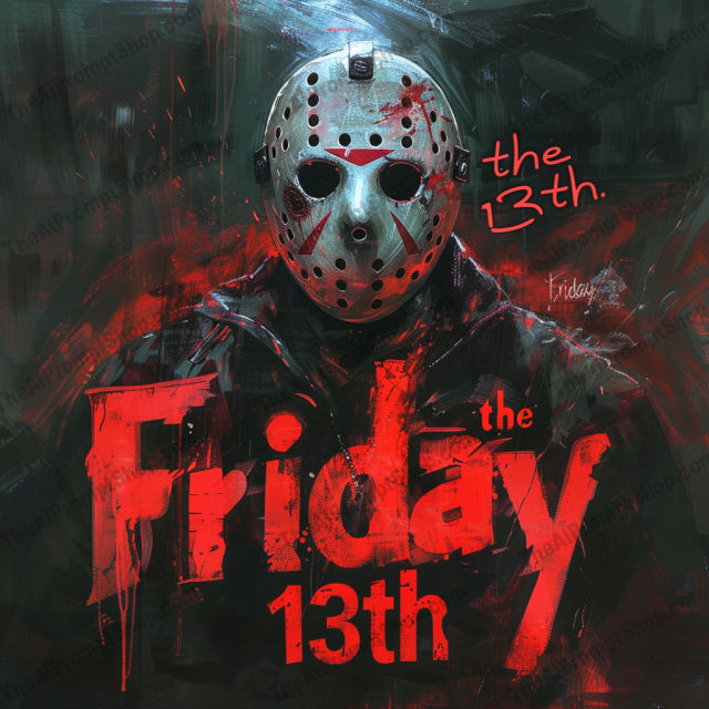 Classic Horror Movie Tribute Art AI MidJourney Image Prompt, 8141black, Child's Play, classic, creepy, dark, digital art, dramatic, eerie, Friday the 13th, Halloween, Hellraiser, horror movie tribute art, iconic, intense, midjourney, red, scary, vivid