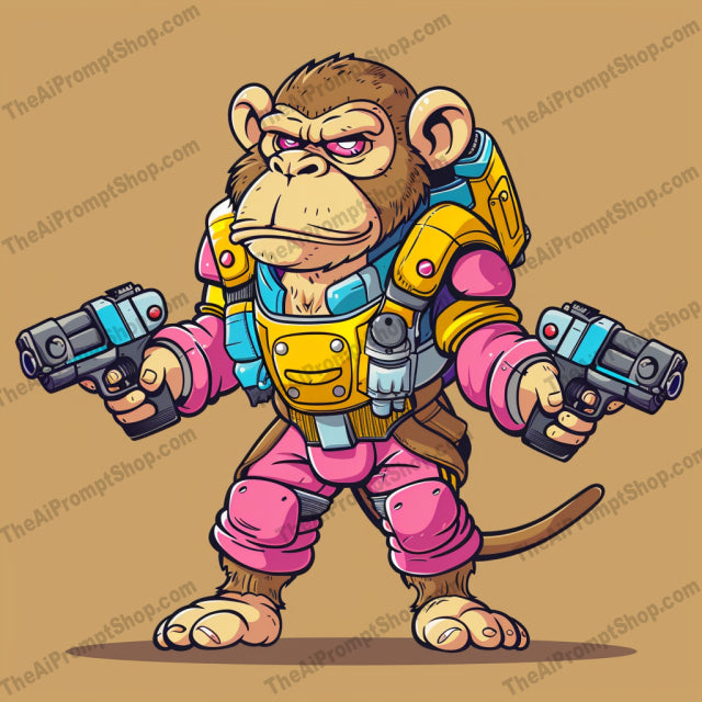 Cyborg Monkeys in Battle Suits AI MidJourney Image Prompt, 8707 Futuristic, midjourney, cyborg, monkey, battle suit, futuristic, robotic, animal, vibrant colors, intense design, creative, playful, fierce, curiosity, futuristic fashion, high-tech, cyberpunk, sci-fi, combat gear, mechanical, advanced technology, hybrid design, Midjourney, Ai, Ai Image Prompt, Image Prompt, Prompt