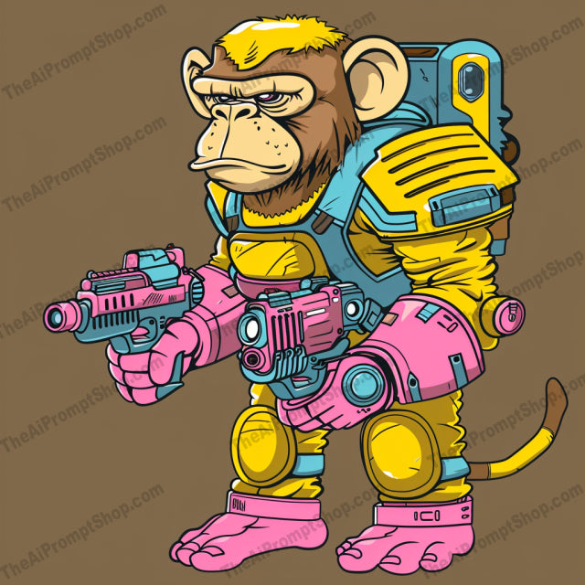 Cyborg Monkeys in Battle Suits AI MidJourney Image Prompt, 8707 Futuristic, midjourney, cyborg, monkey, battle suit, futuristic, robotic, animal, vibrant colors, intense design, creative, playful, fierce, curiosity, futuristic fashion, high-tech, cyberpunk, sci-fi, combat gear, mechanical, advanced technology, hybrid design, Midjourney, Ai, Ai Image Prompt, Image Prompt, Prompt